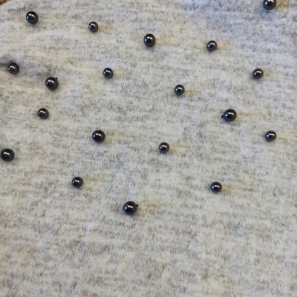 Women's Zac & Rachel Light Grey Bead Shirt Size Medium - Picture 4 of 10